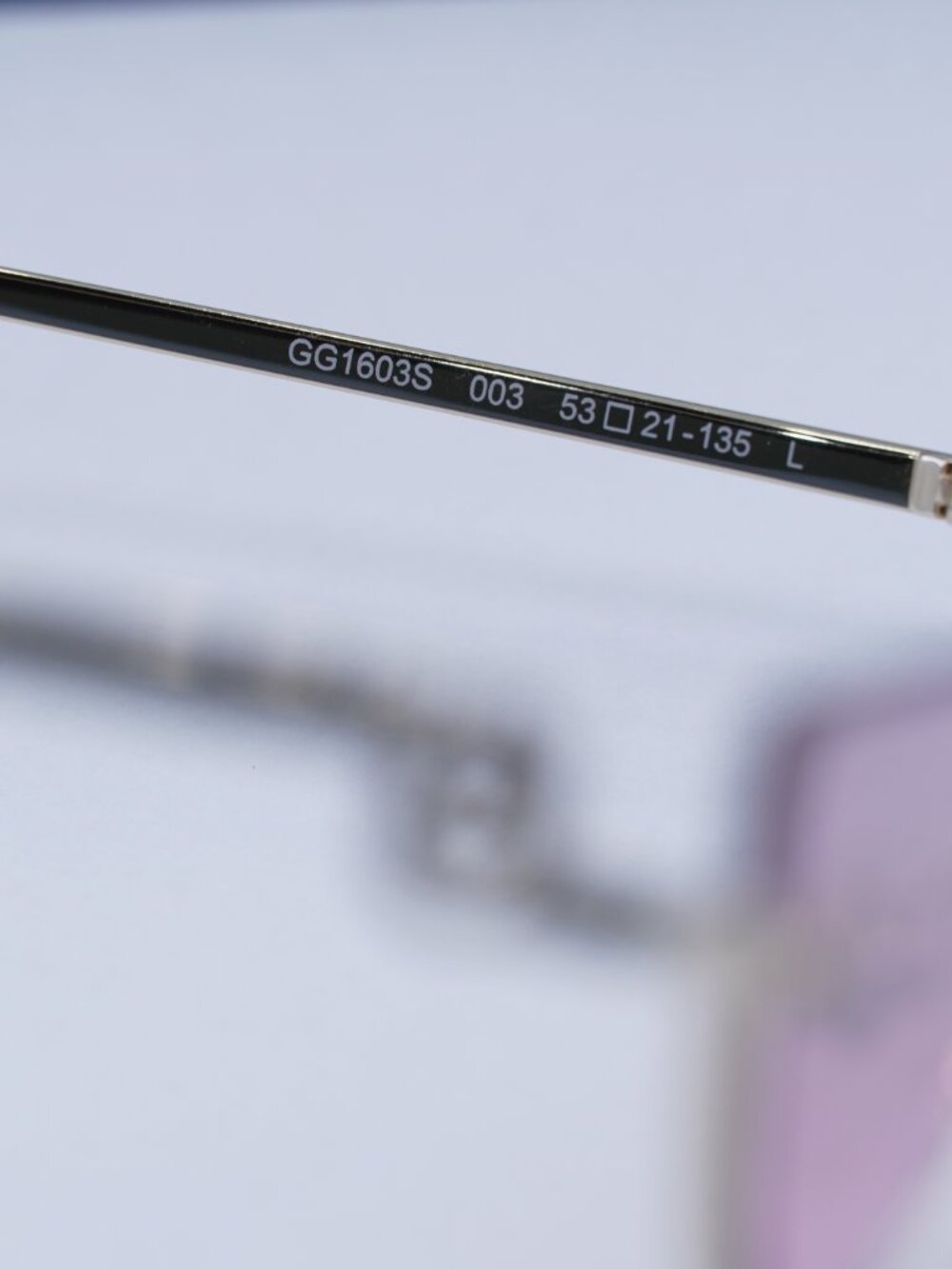 Gucci GG1603S 003 Cat Eye Sunglasses - Gold/Mirrored Violet - Picture 12 of 15